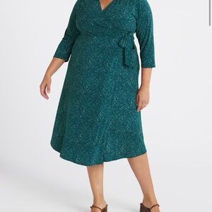 Gilli Teal Midi Wrap Dress